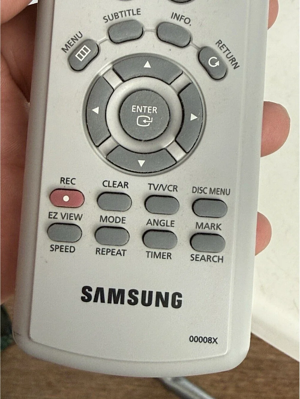 Samsung DVD VHS Remote 00008X Grey Tested